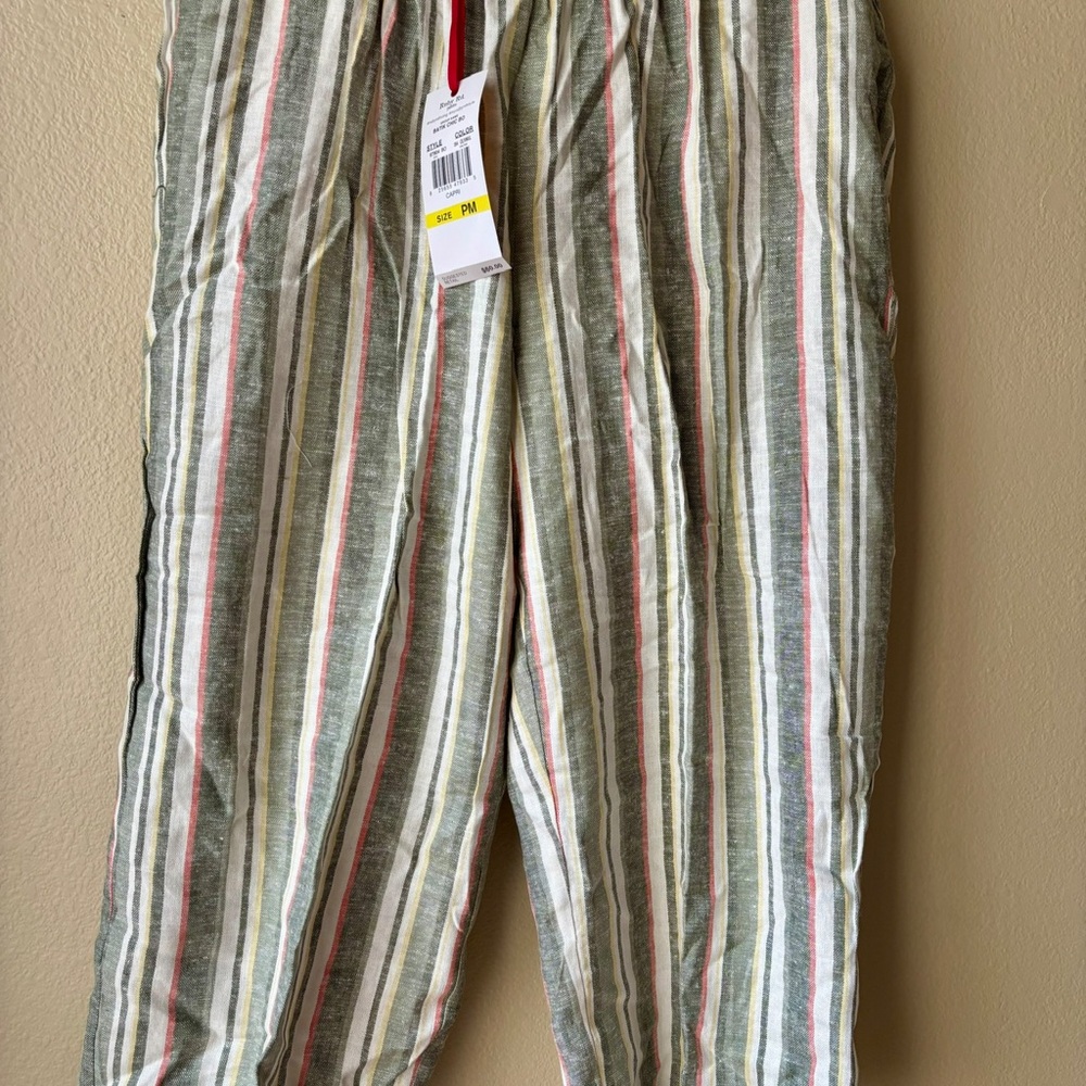 Ruby Rd. Women’s Striped Chinos - Green cream red yellow